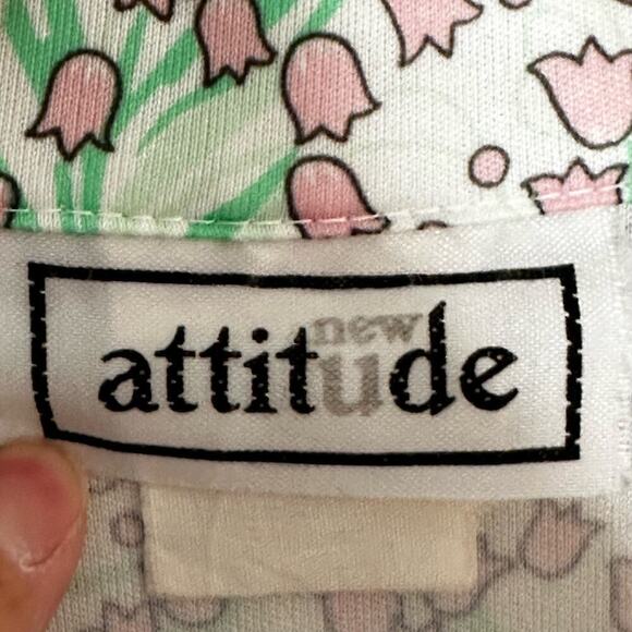 70s novelty print Tulip Groovy polyester button down - Picture 3 of 3